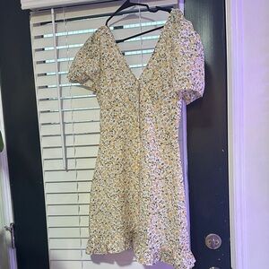 RIHOAS Yellow Floral Mini Dress